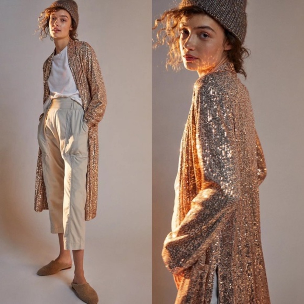 Anthropologie Dulcinea Sequined Duster / Jacket / Kimono